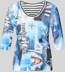 Marc Cain T-shirt in all-over look met 3 4-mouw