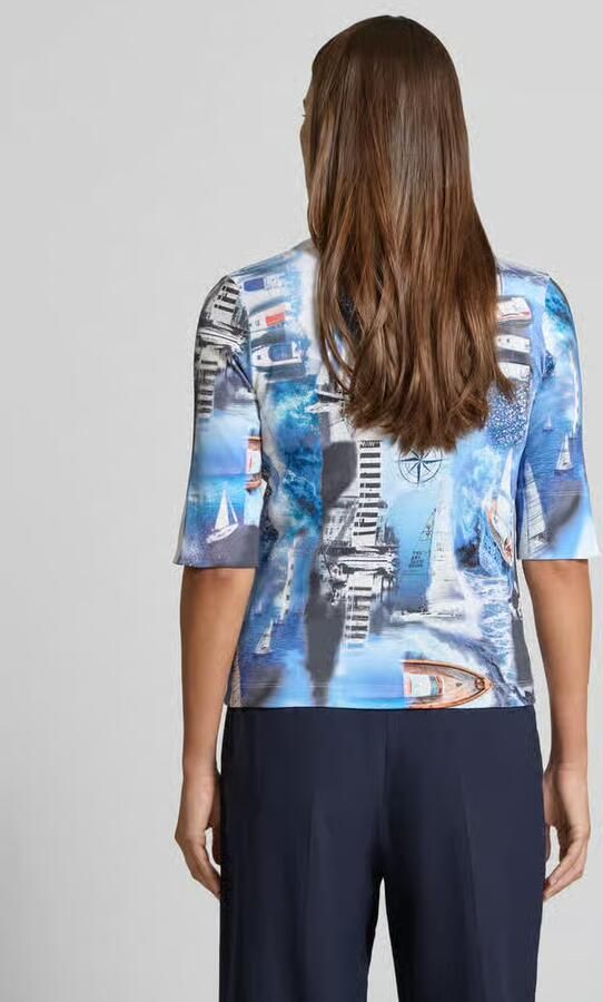 Marc Cain T-shirt in all-over look met 3 4-mouw - Foto 2