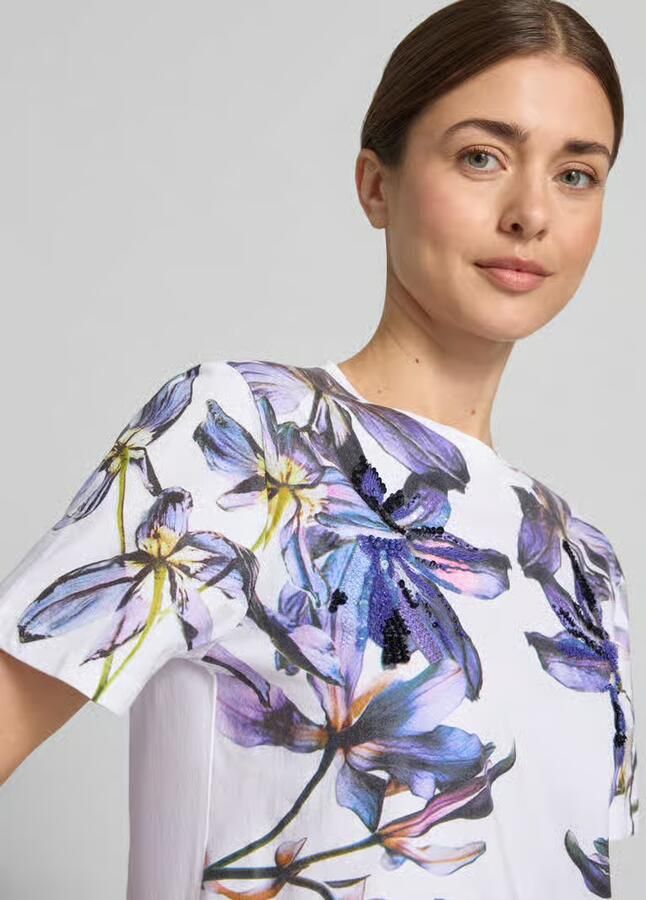 Marc Cain T-shirt in all-over look met pailletten