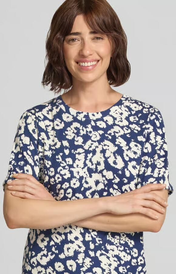 Marc Cain T-shirt in all-over look met ronde hals - Foto 2