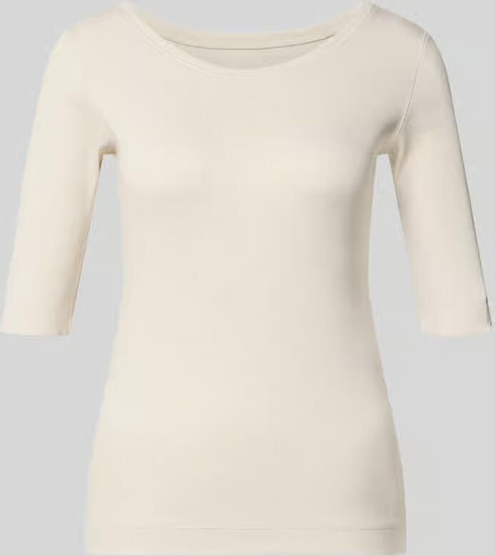 Marc Cain T-shirt in ribbel-look met ronde halslijn