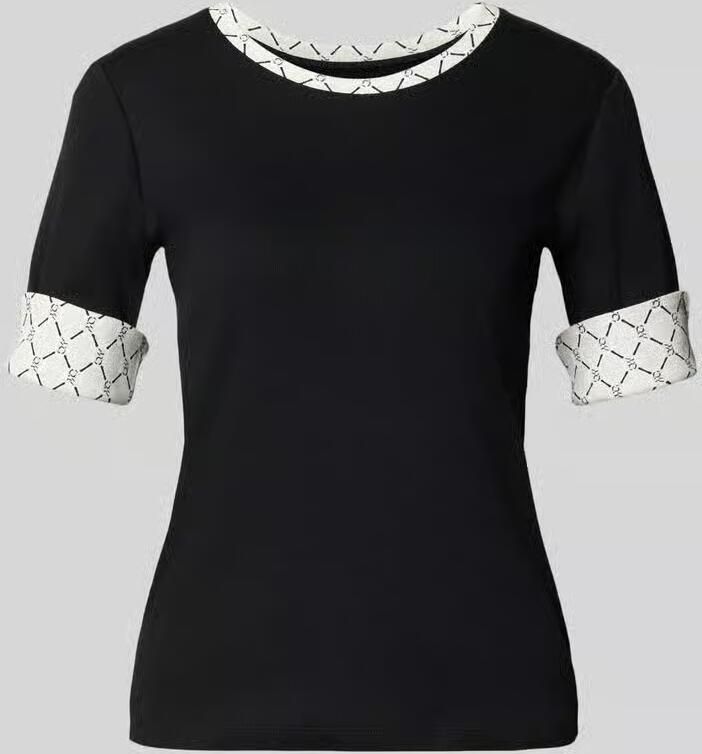 Marc Cain T-shirt in ribbel-look met ronde halslijn