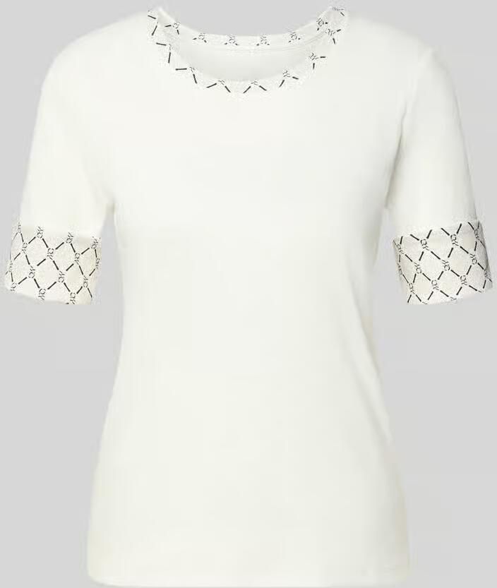 Marc Cain T-shirt in ribbel-look met ronde halslijn - Foto 2