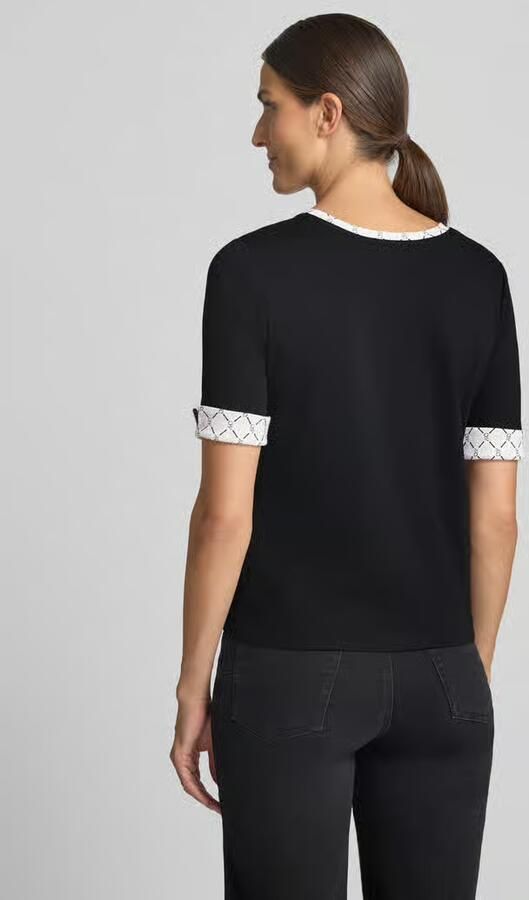 Marc Cain T-shirt in ribbel-look met ronde halslijn
