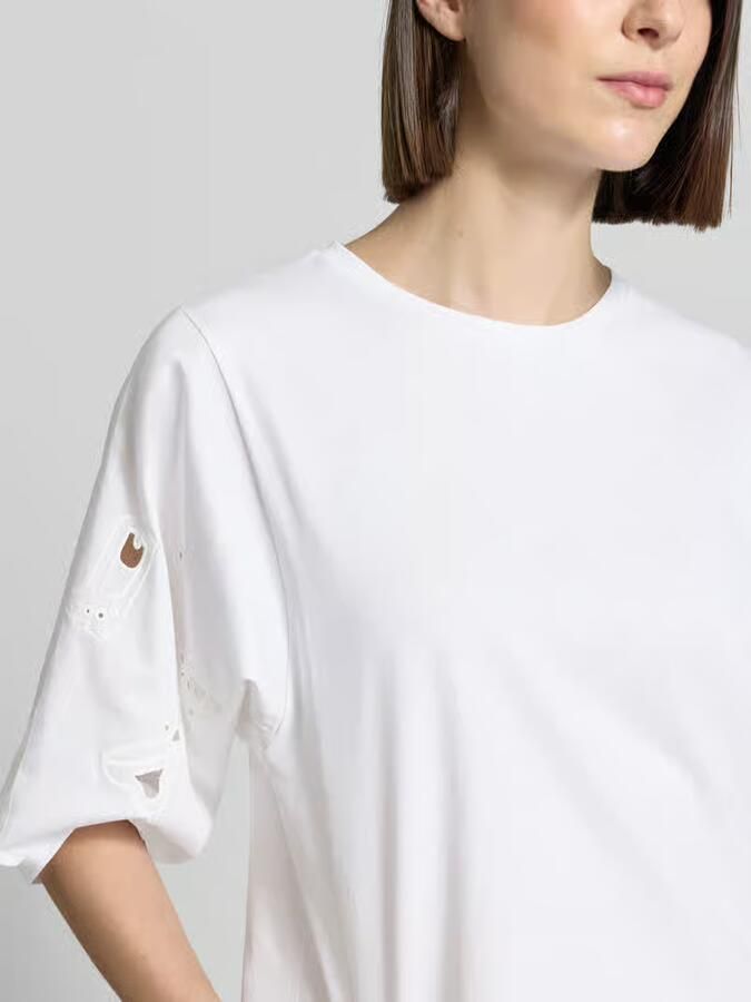 Marc Cain T-shirt met 3 4-mouw en ajourwerk