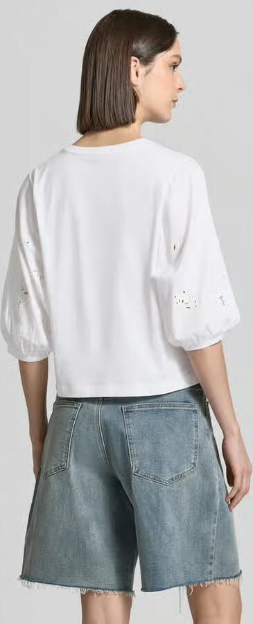 Marc Cain T-shirt met 3 4-mouw en ajourwerk - Foto 4