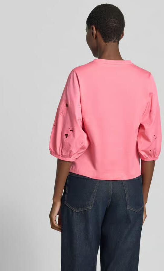 Marc Cain T-shirt met 3 4-mouw en ajourwerk - Foto 2