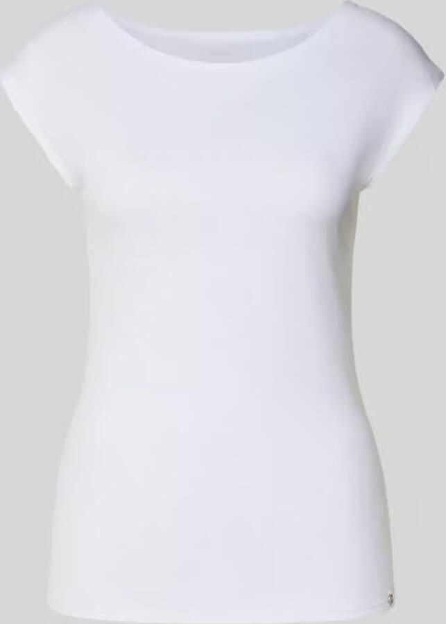 Marc Cain T-shirt met boothals en labeldetail - Foto 3