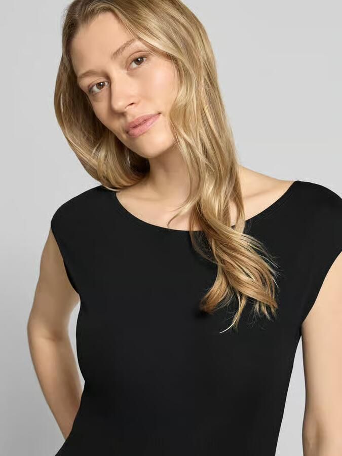 Marc Cain Elegante Zwarte Katoenen T-Shirt Black Dames