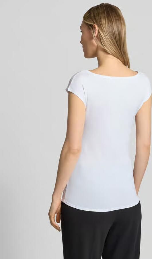 Marc Cain T-shirt met boothals en labeldetail - Foto 3