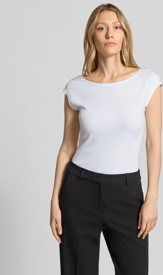 Marc Cain T-shirt met boothals en labeldetail - Foto 2