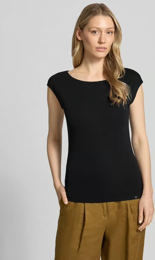 Marc Cain Elegante Zwarte Katoenen T-Shirt Black Dames - Foto 2