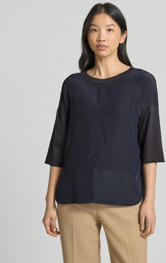 Marc Cain T-shirt met geribde ronde hals - Foto 2