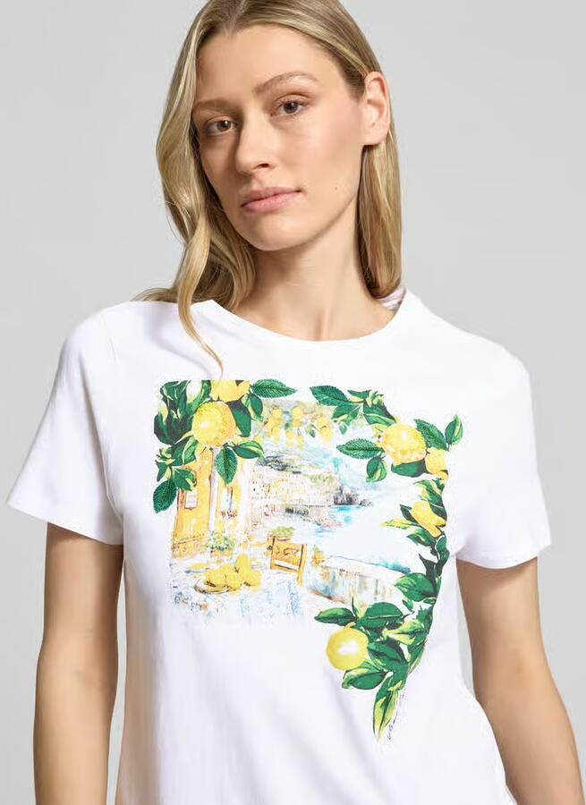 Marc Cain T-shirt met labelprint en ronde hals