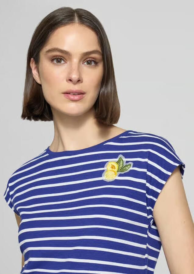 Marc Cain T-shirt met motief-stitching en ronde hals