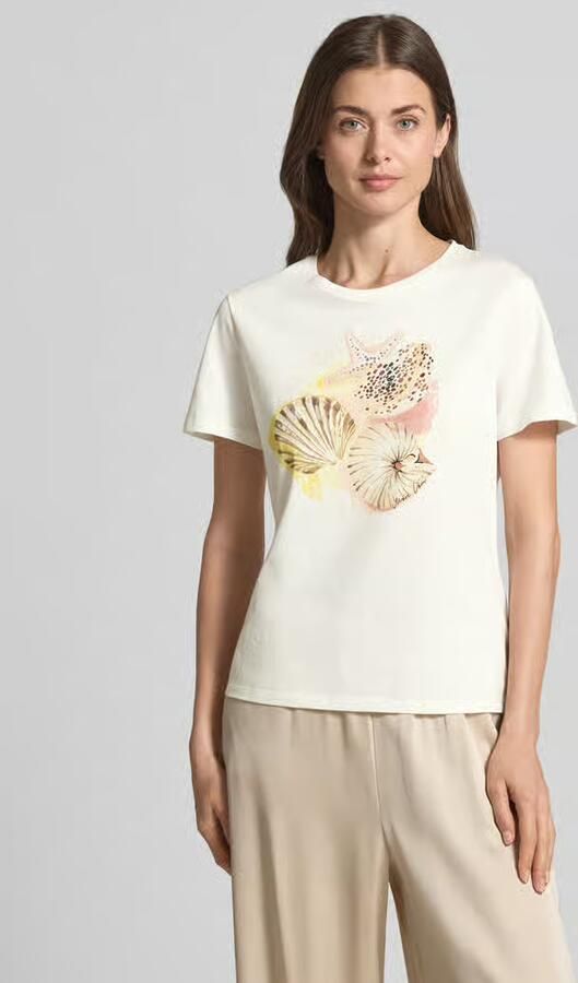 Marc Cain T-shirt met motiefprint en met strass-steentjes - Foto 4