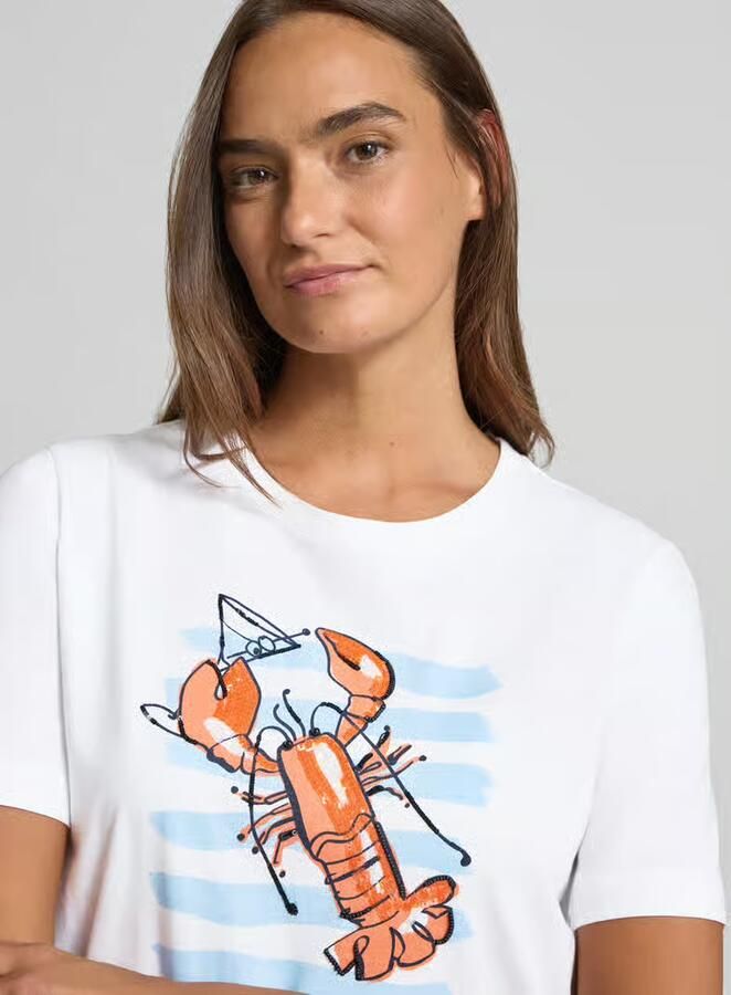 Marc Cain T-shirt met motiefprint en pailletten