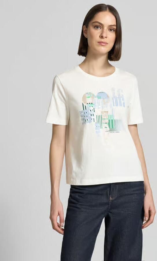Marc Cain T-shirt met motiefprint en pailletten - Foto 2