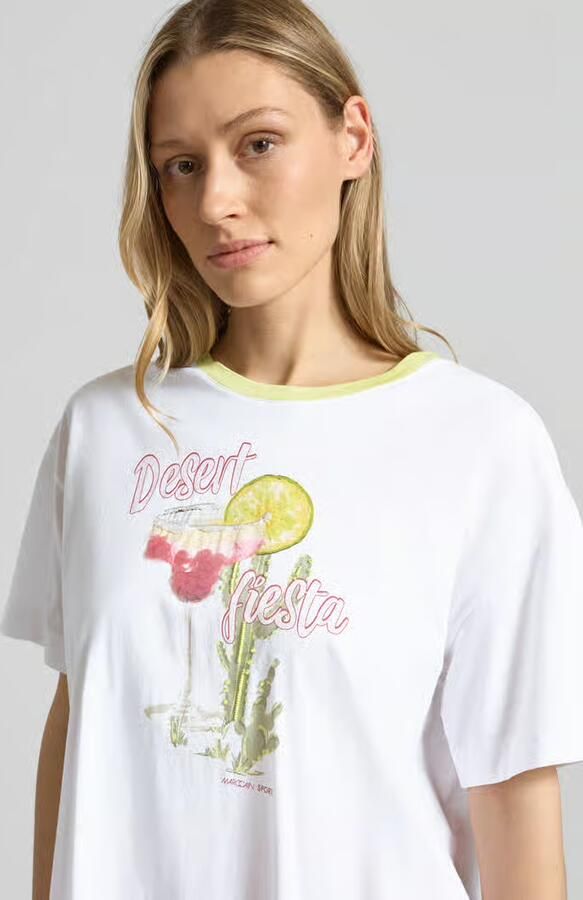 Marc Cain T-shirt met motiefprint en ronde hals