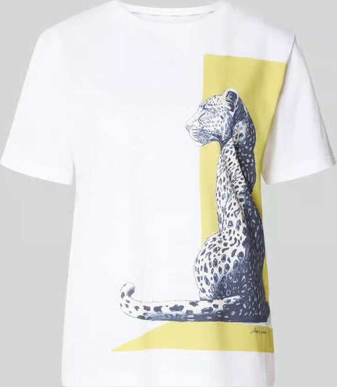 Marc Cain T-shirt met motiefprint en ronde hals