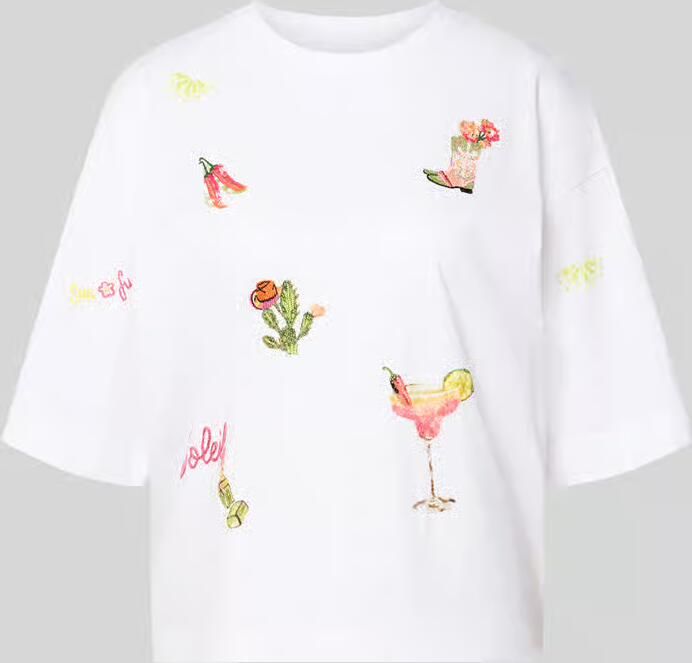 Marc Cain T-shirt met motiefstitchings - Foto 2