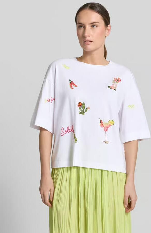 Marc Cain T-shirt met motiefstitchings - Foto 3