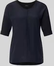Marc Cain Blouse Shirt met Ontspannen Silhouet in Materiaal Mix Blauw Dames - Foto 4