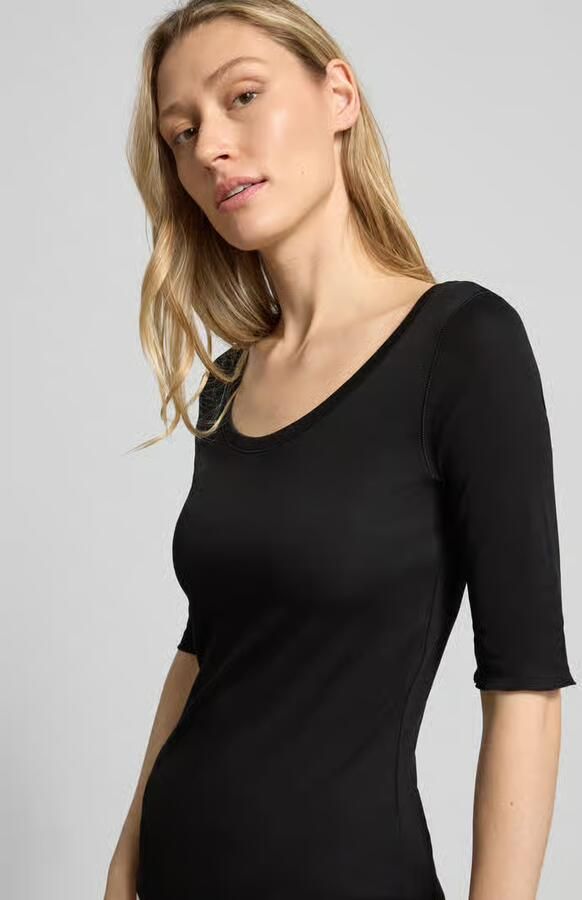 Marc Cain Hoogwaardig Basic-Shirt Midnight Black 900 Black Dames - Foto 1