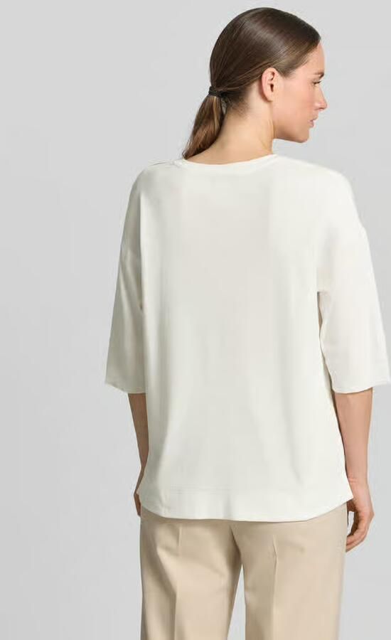 Marc Cain T-shirt met mouwomslag en ronde hals - Foto 2