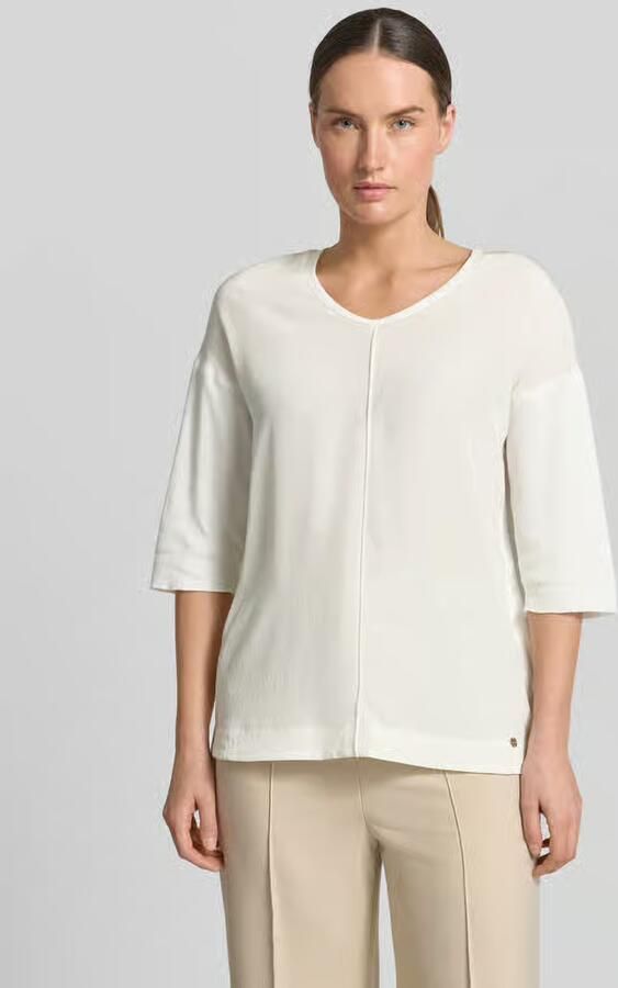 Marc Cain T-shirt met mouwomslag en ronde hals - Foto 5