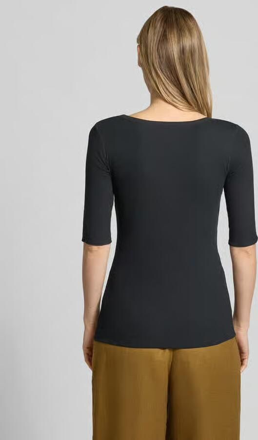 Marc Cain Middernachtblauw Geribbeld T-shirt met Getinte Overlock-naden Blue Dames - Foto 10