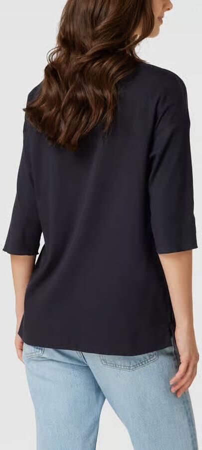 Marc Cain Blouse Shirt met Ontspannen Silhouet in Materiaal Mix Blauw Dames - Foto 7