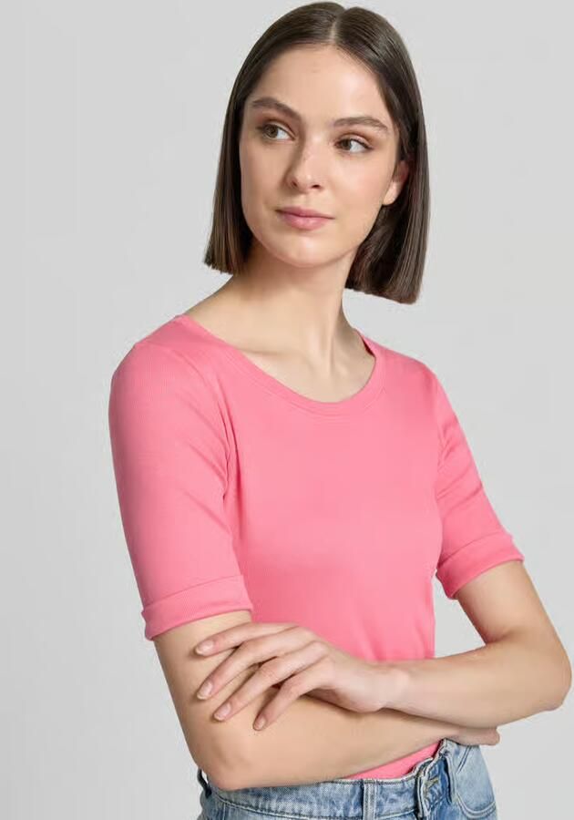 Marc Cain T-shirt met ronde hals en 1 2-mouwen