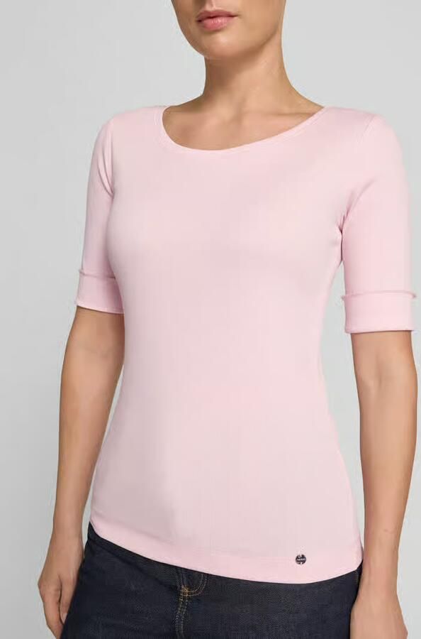 Marc Cain T-shirt met ronde hals en labeldetail