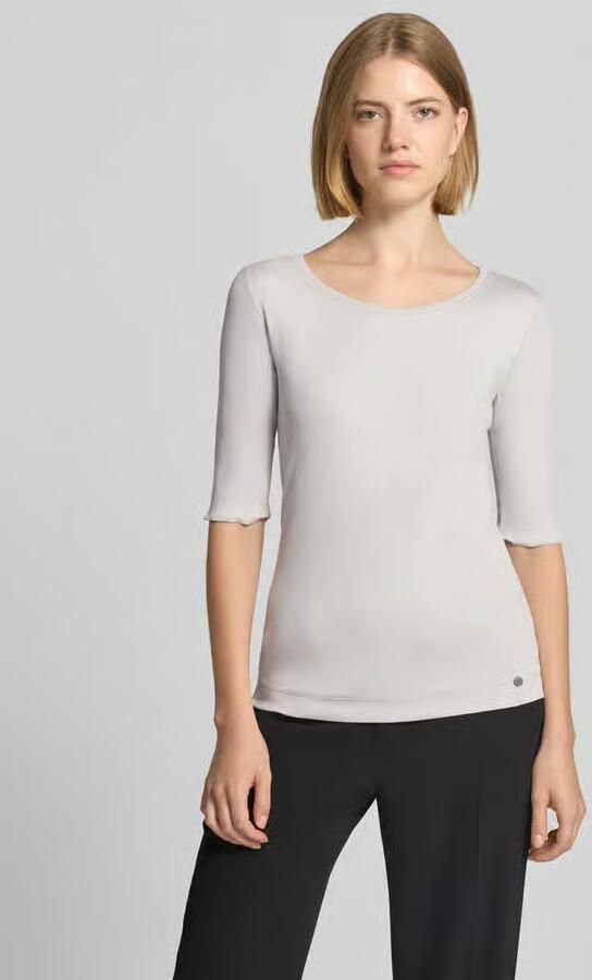 Marc Cain T-shirt met ronde hals en labeldetail - Foto 4