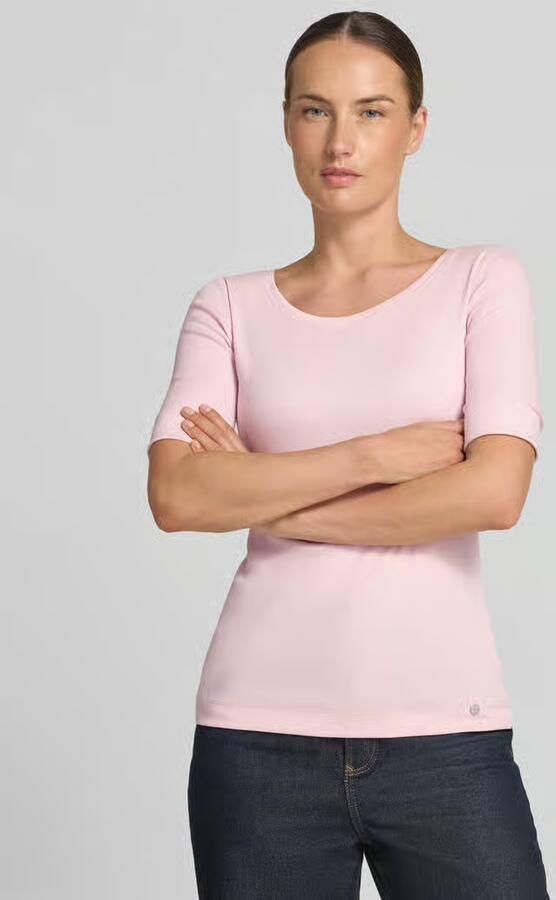Marc Cain T-shirt met ronde hals en labeldetail - Foto 4
