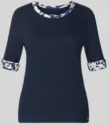Marc Cain T-shirt met ronde hals en mouwen met omslag