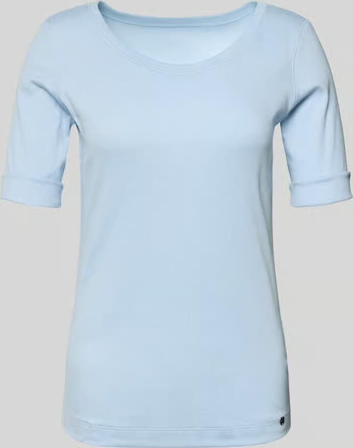 Marc Cain T-shirt met ronde hals en mouwen met opslag