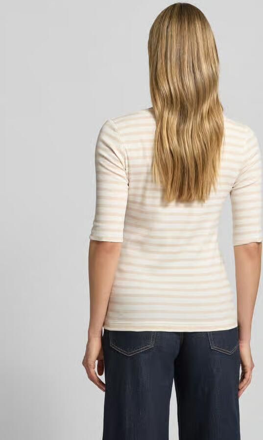 Marc Cain T-shirt met ronde hals en mouwen met opslag