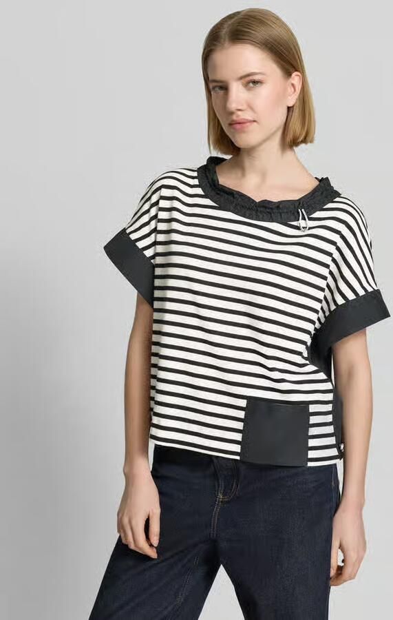 Marc Cain T-shirt met ronde hals en trekkoord - Foto 3