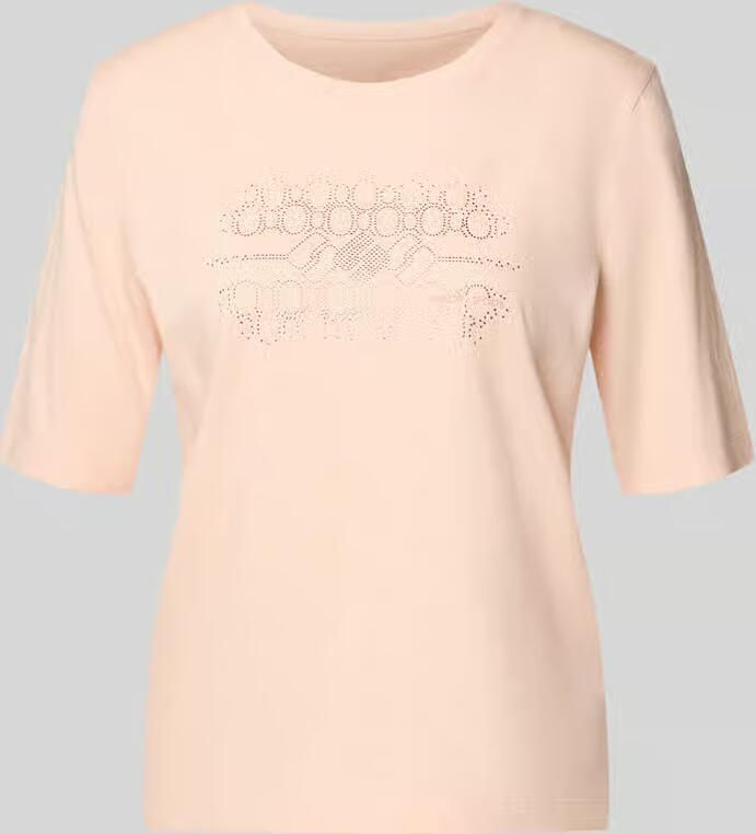 Marc Cain T-shirt met siersteentjes en ronde hals