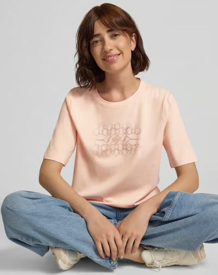 Marc Cain T-shirt met siersteentjes en ronde hals - Foto 2