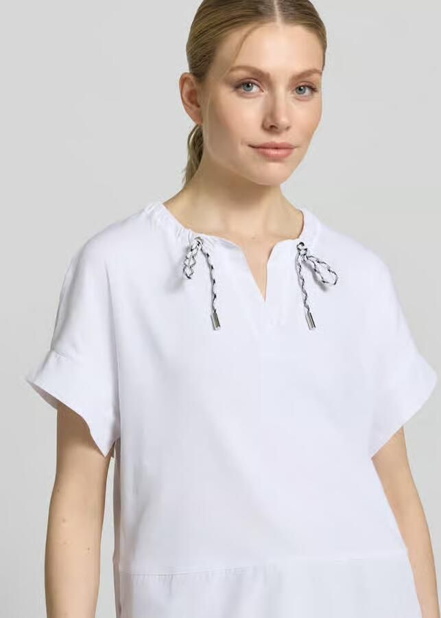 Marc Cain T-shirt met tuniekkraag en tunnelkoord