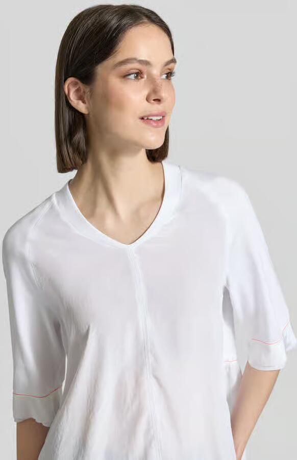 Marc Cain T-shirt met V-hals en 3 4-mouw