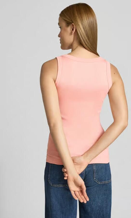 Marc Cain Tanktop in riblook met ronde hals