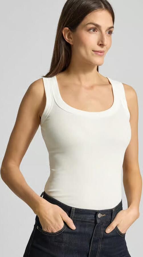 Marc Cain Tanktop met geribde ronde hals - Foto 2