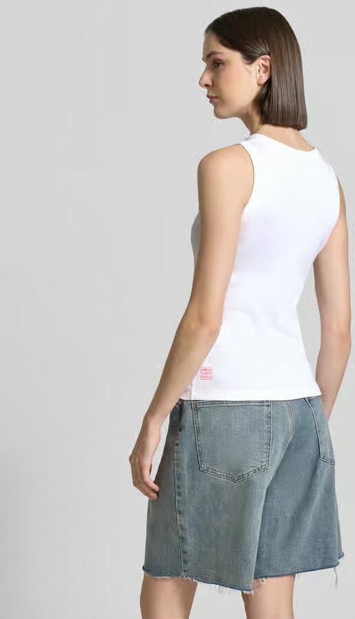 Marc Cain Tanktop met motiefprint en met siersteentjes