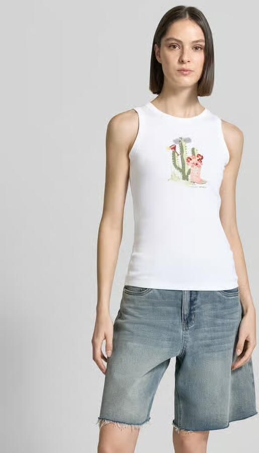 Marc Cain Tanktop met motiefprint en met siersteentjes - Foto 3