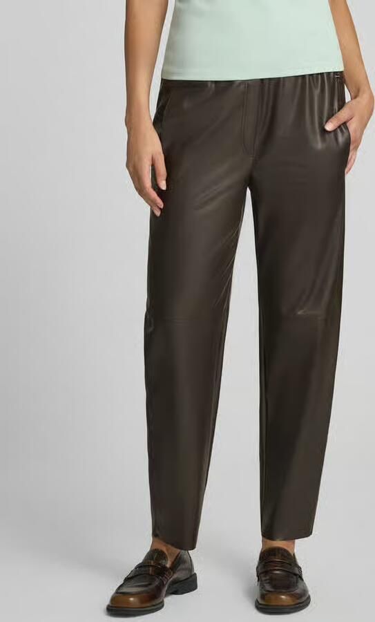 Marc Cain tapered fit broek in lederlook - Foto 2