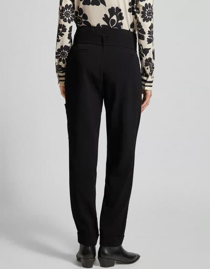 Marc Cain Tapered fit stoffen broek met strikceintuur